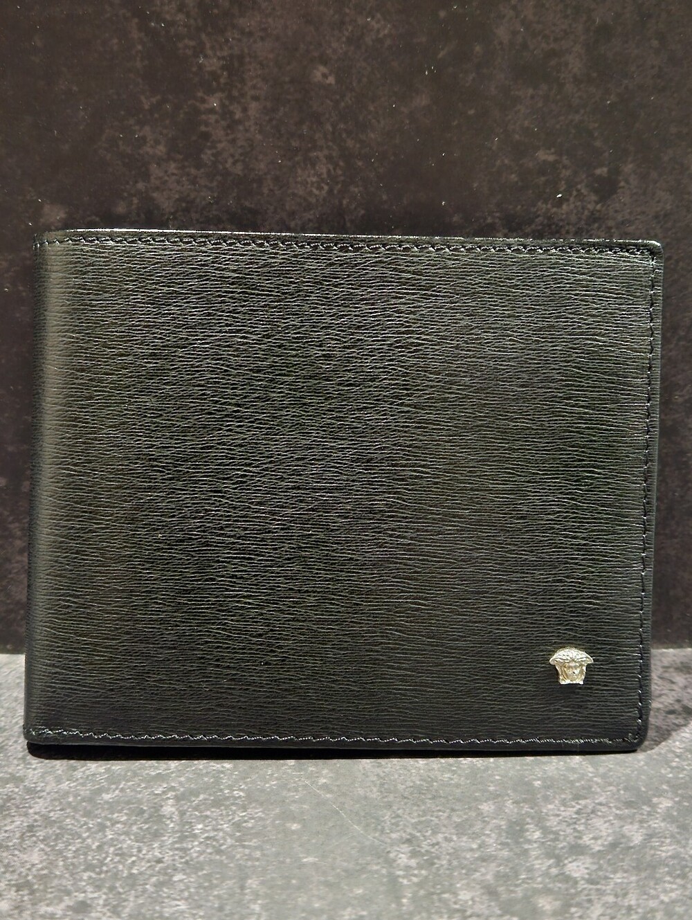 VERSACE  Bifold Unisex Wallet/ black EUC With COA